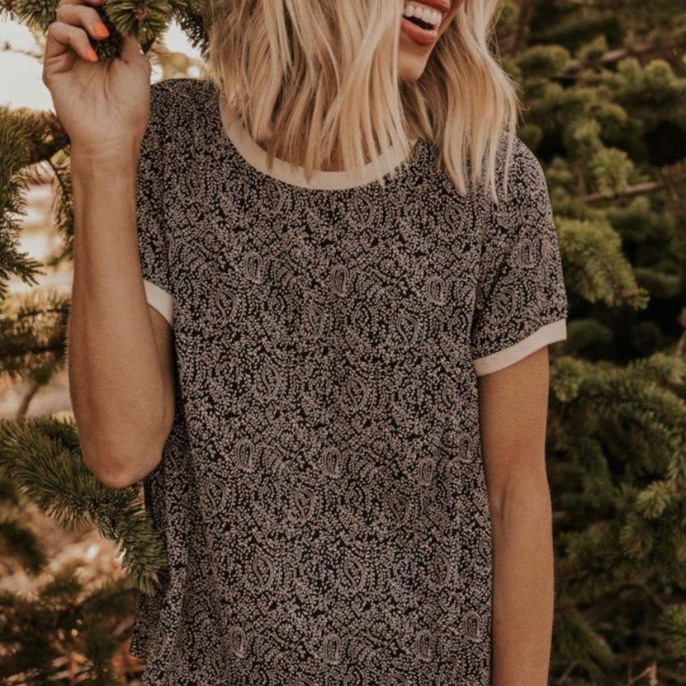 ROOLEE Black Paisley Top